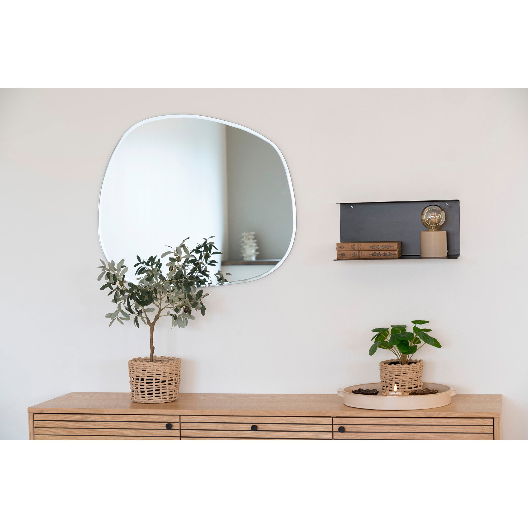 Lille – Wandregal, Stahl, schwarz, 40 × 18 × 18 cm